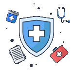 Animated tablet and medicine illustration